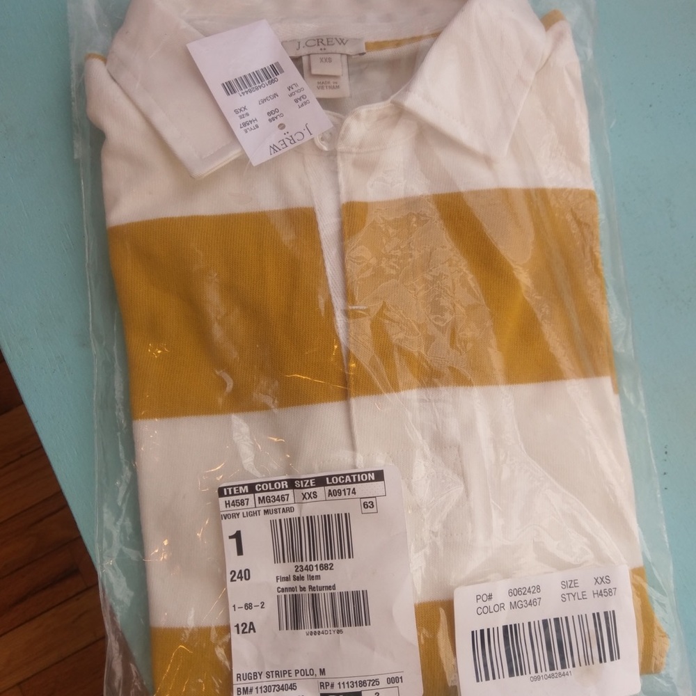 J. Crew Yellow Rugby Shirt